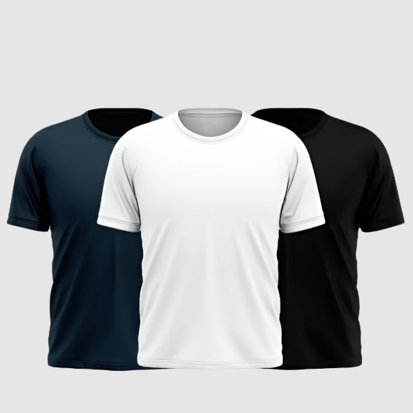 Any Pack Of 3 Half Sleeves Plain T-Shirt