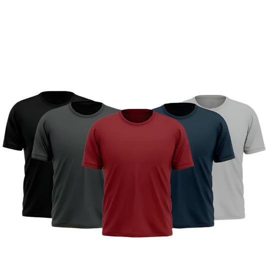Any Pack Of 5 Half Sleeves Plain T-Shirt
