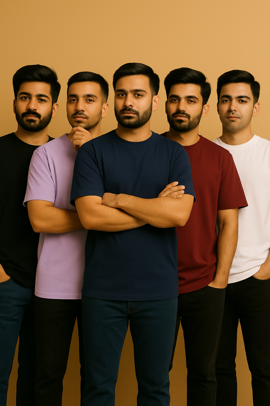 Any Pack Of 5 Oversized Plain T-Shirt