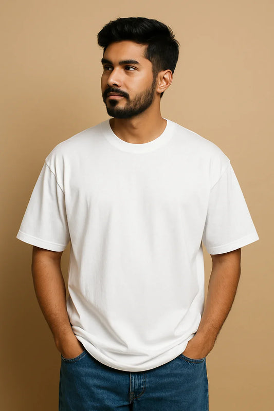 White Oversized Plain T-Shirt
