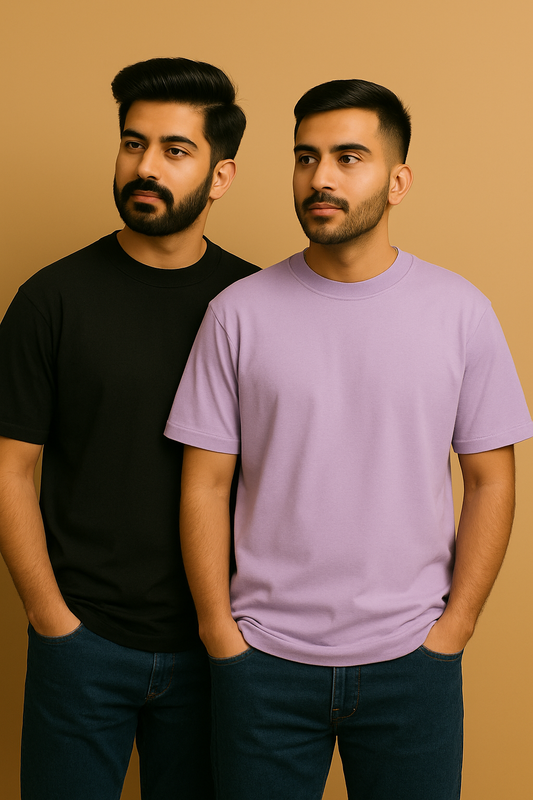 Any Pack Of 2 Oversized Plain T-Shirt