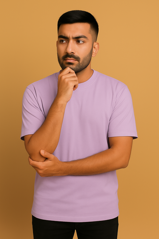 Lilac Oversized Plain T-Shirt