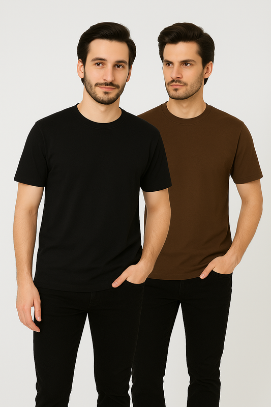 Any Pack Of 2 Half Sleeves Plain T-Shirt