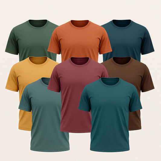 Any Pack Of 8 Half Sleeves Plain T-Shirt