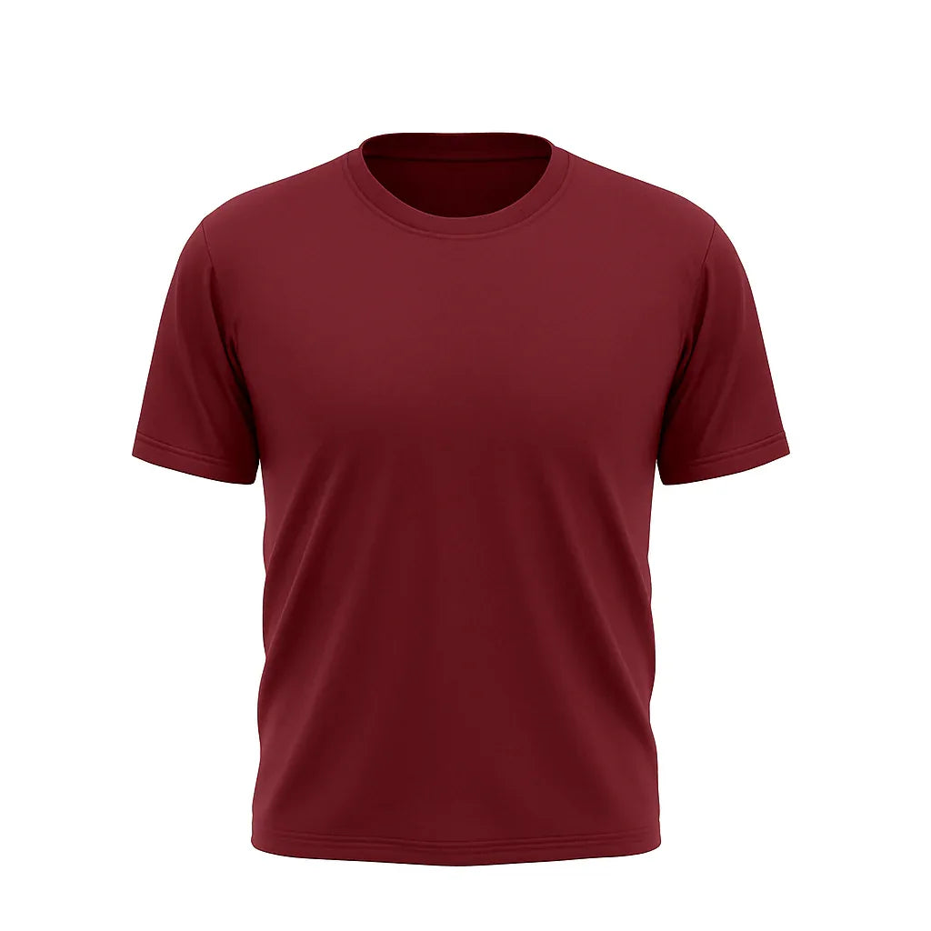 Mehroon Half Sleeves Plain T-Shirt