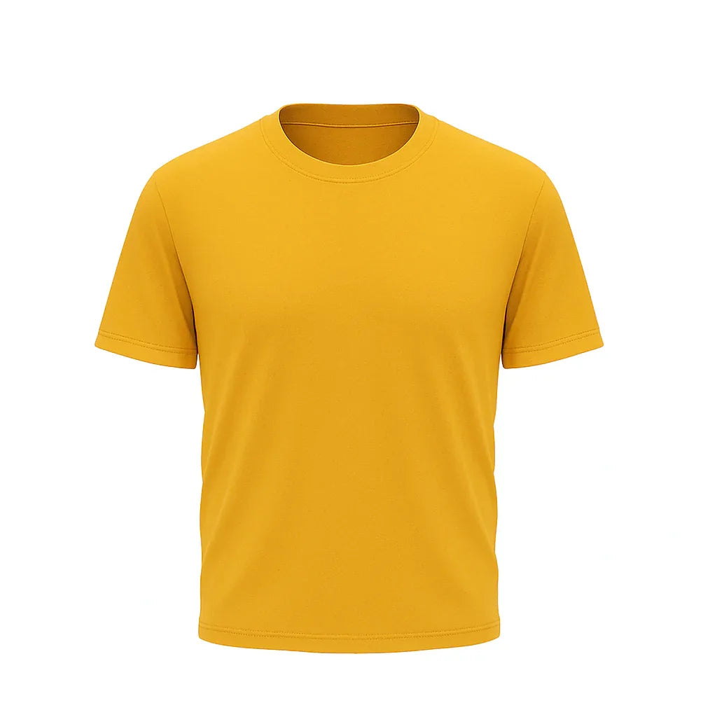 Mustard Half Sleeves Plain T-Shirt