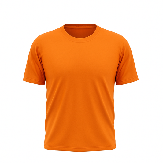 Orange Half Sleeves Plain T-Shirt