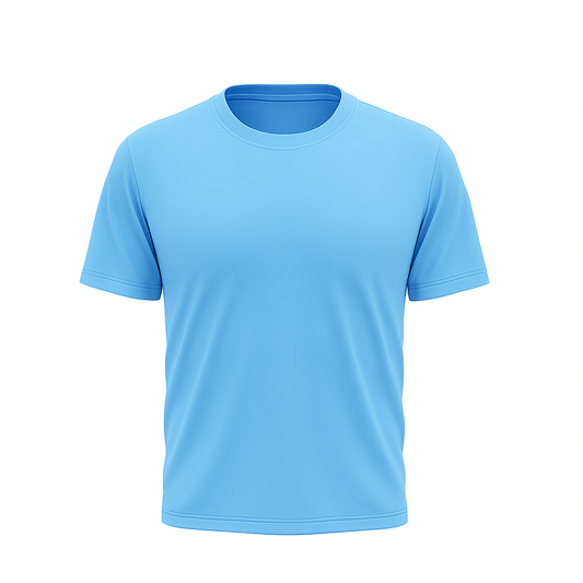 Sky Blue Half Sleeves Plain T-Shirt