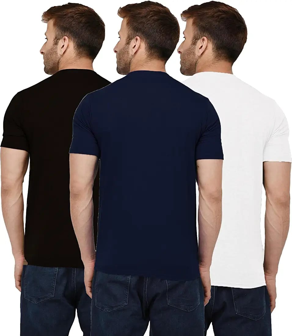 Any Pack Of 3 Half Sleeves Plain T-Shirt