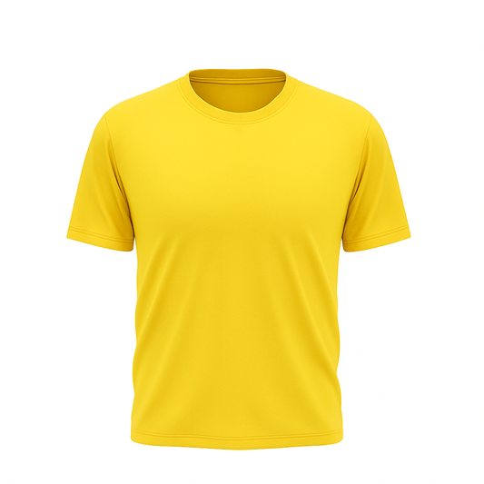 Yellow Half Sleeves Plain T-Shirt
