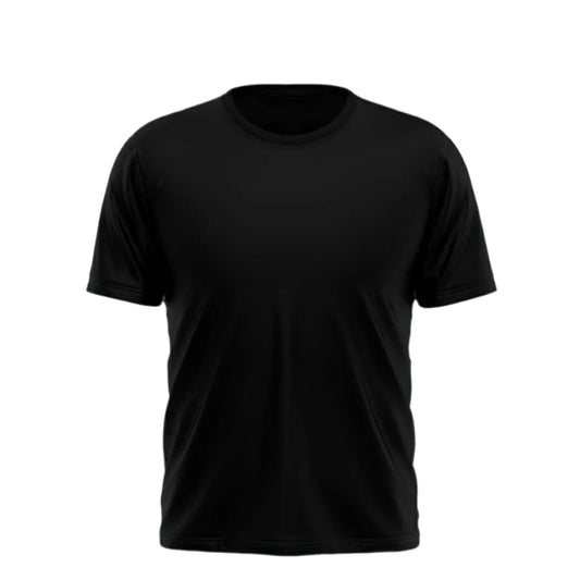 Black Half Sleeves Plain T-Shirt