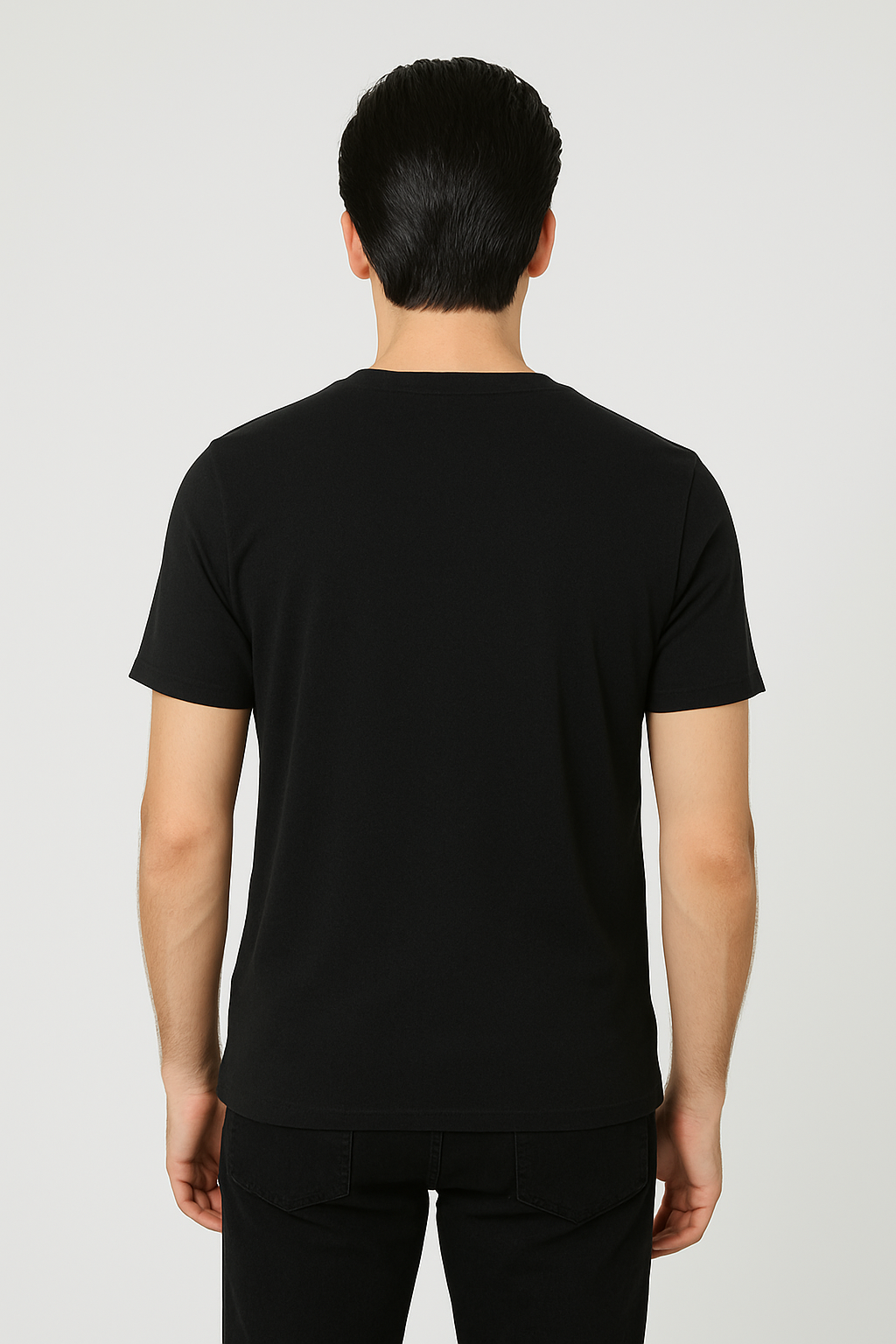 Black Half Sleeves Plain T-Shirt