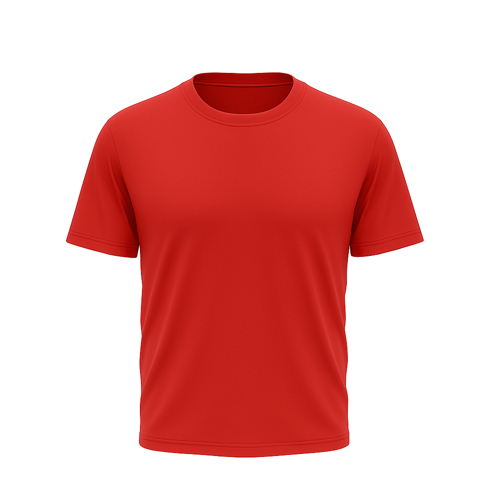 Red Half Sleeves Plain T-Shirt