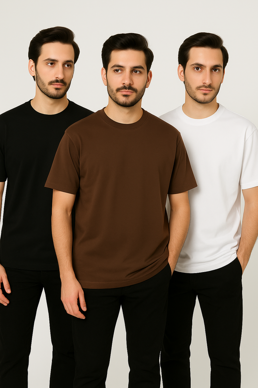 Any Pack Of 3 Half Sleeves Plain T-Shirt