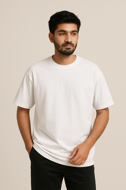 White Oversized Plain T-Shirt