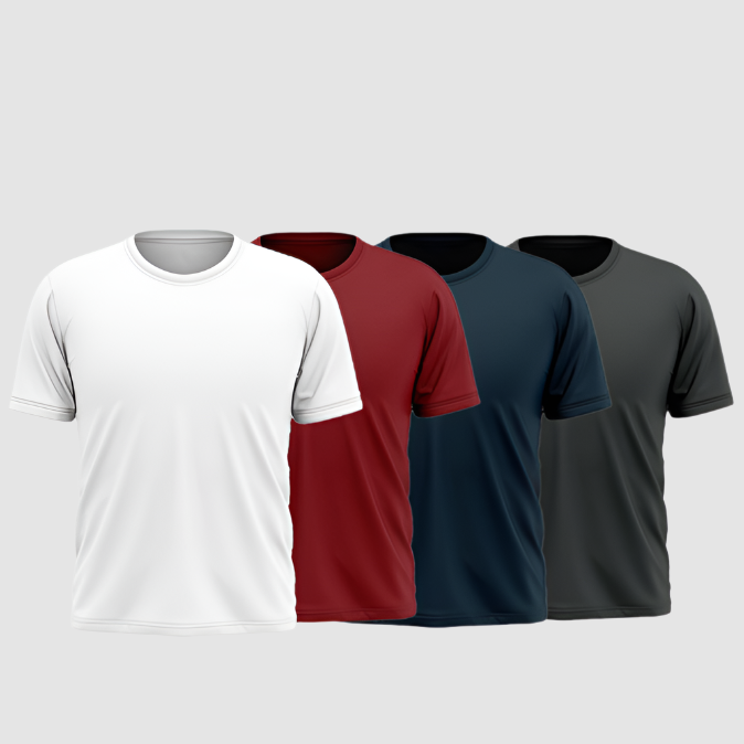 Any Pack Of 4 Half Sleeves Plain T-Shirt
